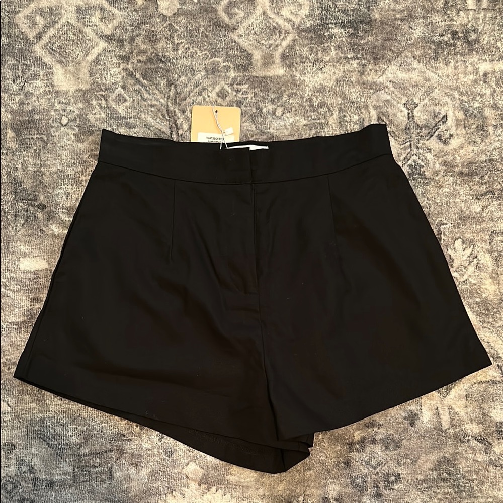 High Waist Black Tailored Shorts